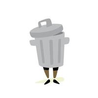 illustrazione di un cestino. vettore. personaggio per adesivi, detergenti per rifiuti. è vietato gettare rifiuti. prenditi cura della natura, porta fuori la spazzatura. mascotte. vettore