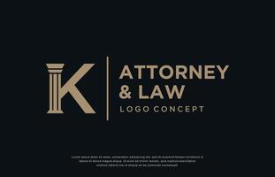 iniziali monogramma K lettera procuratore legge attività commerciale logo modello vettore