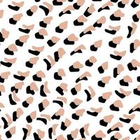 modello di cuciture di vettore astratto pelle di leopardo. macchie di pennello e sfondi irregolari. stampa astratta della pelle di animale selvatico. semplice disegno geometrico irregolare.