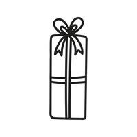 singolo regalo scatola scarabocchio. mano disegnato vettore illustrazione di presente