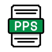 documento file formato pps foglio elettronico icona. con schema e colore nel il mezzo. vettore illustrazione