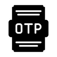 otp file icona solido stile. foglio elettronico file genere, estensione, formato icone. vettore illustrazione