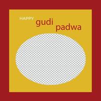 gratuito contento Gudi Padwa piatto design vettore