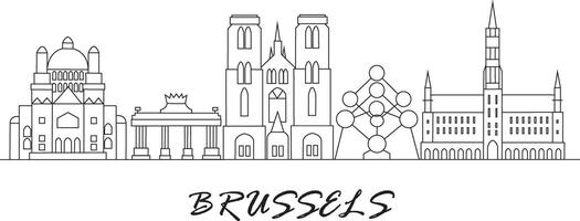 Bruxelles città linea disegnare vettore