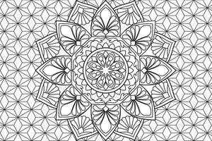 mandala colorazione pagina per bambini e adulti pagina per rilassamento e meditazione. circolare modello. decorativo ornamento etnico orientale stile. linea arte disegno colorazione pagina. illustrazione vettore