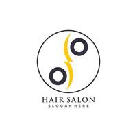 capelli salone logo con creativo elemento design vettore