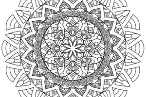 mandala colorazione pagina per bambini e adulti pagina per rilassamento e meditazione. circolare modello. decorativo ornamento etnico orientale stile. linea arte disegno colorazione pagina. illustrazione vettore