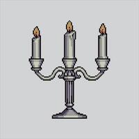 pixel arte illustrazione candela. pixelated classico candela. classico medievale candela pixelated per il pixel arte gioco e icona per sito web e gioco. vecchio scuola retrò. vettore