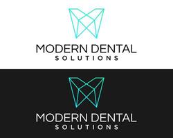 semplice pulito linea astratto moderno dentista clinica logo design. vettore