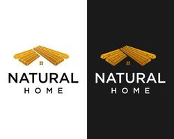 naturale di legno Casa vero tenuta proprietà logo design. vettore