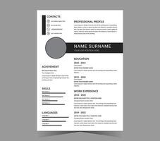 CV modello o moderno curriculum vitae e design. vettore