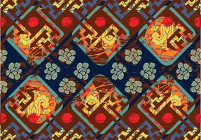 indonesiano batik motivi con molto distintivo pianta modelli vettore