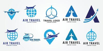 impostato fascio viaggio logo design icona illustrazione design vettore