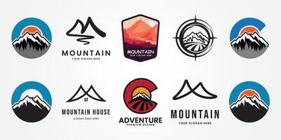 impostato fascio montagna logo icona design illustrazione modello vettore