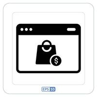 shopping icona illustrazione eps10. digitale Acquista simbolo su computer schermo vettore