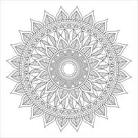 motivo circolare a forma di mandala per henné, mehndi, tatuaggio, decorazione. ornamento decorativo in stile etnico orientale. pagina del libro da colorare. vettore