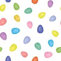 Pasqua senza soluzione di continuità dolce modello con coniglietti e Pasqua uova al di sopra di bianca sfondo. Pasqua vacanza arredamento per sito web, pacchetto, saluto carta design vettore