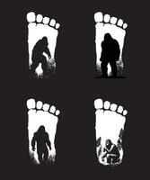 bigfoot silhouette design vettore