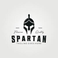 spartano casco logo tipografia Vintage ▾ illustrazione, icona modello cartello e simbolo vettore