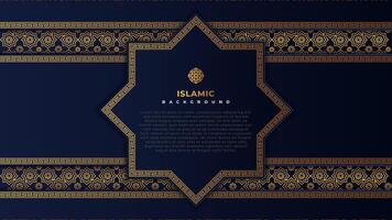 elegante lusso buio blu islamico sfondo vettore
