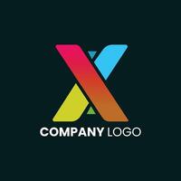 parola X logo design vettore