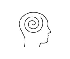 ipnosi, testa, spirale icona. illustrazione. vettore