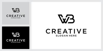 wb o bw iniziale lettera logo design vettore