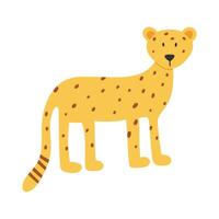carino bambino leopardo. illustrazione di un' ghepardo nel mano disegnato stile.isolato ghepardo. vettore