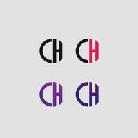 ch lettera logo modello vettoriale creativo forma moderna colorato monogramma cerchio logo logo azienda logo griglia