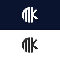 mk lettera logo modello vettoriale creativo forma moderna colorato monogramma cerchio logo logo aziendale logo griglia