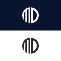 md lettera logo modello vettoriale creativo forma moderna colorato monogramma cerchio logo logo aziendale logo griglia