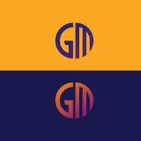 gm lettera logo modello vettoriale creativo forma moderna colorato monogramma cerchio logo logo aziendale logo griglia
