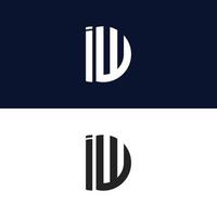 iw lettera logo modello vettoriale creativo forma moderna colorato monogramma cerchio logo logo azienda logo griglia