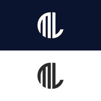 ml lettera logo modello vettoriale creativo forma moderna colorato monogramma cerchio logo logo aziendale logo griglia