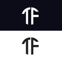 tf lettera logo modello vettoriale creativo forma moderna colorato monogramma cerchio logo logo azienda logo griglia
