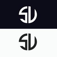 su lettera logo modello vettoriale creativo forma moderna colorato monogramma cerchio logo logo azienda logo griglia