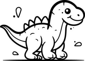 carino dinosauro illustrazione. isolato su bianca sfondo. illustrazione. vettore