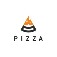 Pizza piatto illustrazione logo design vettore