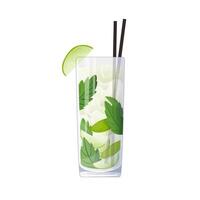 Mojito cocktail. alcolizzato bere, mano disegnato nel cartone animato stile. vettore