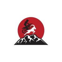 logo del sentiero di montagna delle capre vettore