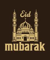 eid mubarak design con illustratore arte tipografia vettore