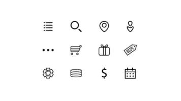 set di icone di affari per sito web in stile linea isolato su sfondo bianco vettore