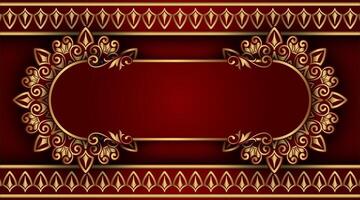 lusso rosso sfondo con ornamentale mandala vettore
