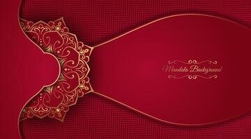 rosso lusso sfondo con mandala ornamento vettore