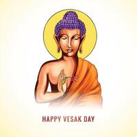 contento Budda purnima Vesak giorno tradizionale carta sfondo vettore