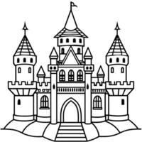 reale castello schema illustrazione digitale colorazione libro pagina linea arte disegno vettore