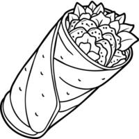 burrito digitale schema colorazione pagina illustrazione vettore