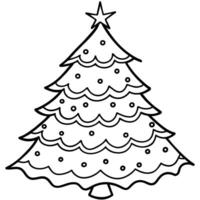 Natale albero schema illustrazione digitale colorazione libro pagina linea arte disegno vettore