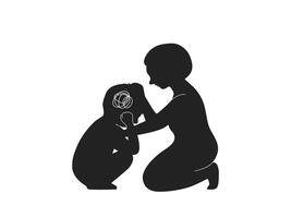 silhouette di un' ragazzo ottenere fatica e triste emozione a casa con supporto madre assunzione cura lui, mentale Salute bambini concetto. vettore