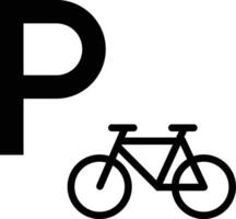 bicicletta o ciclo parcheggio iso simbolo vettore